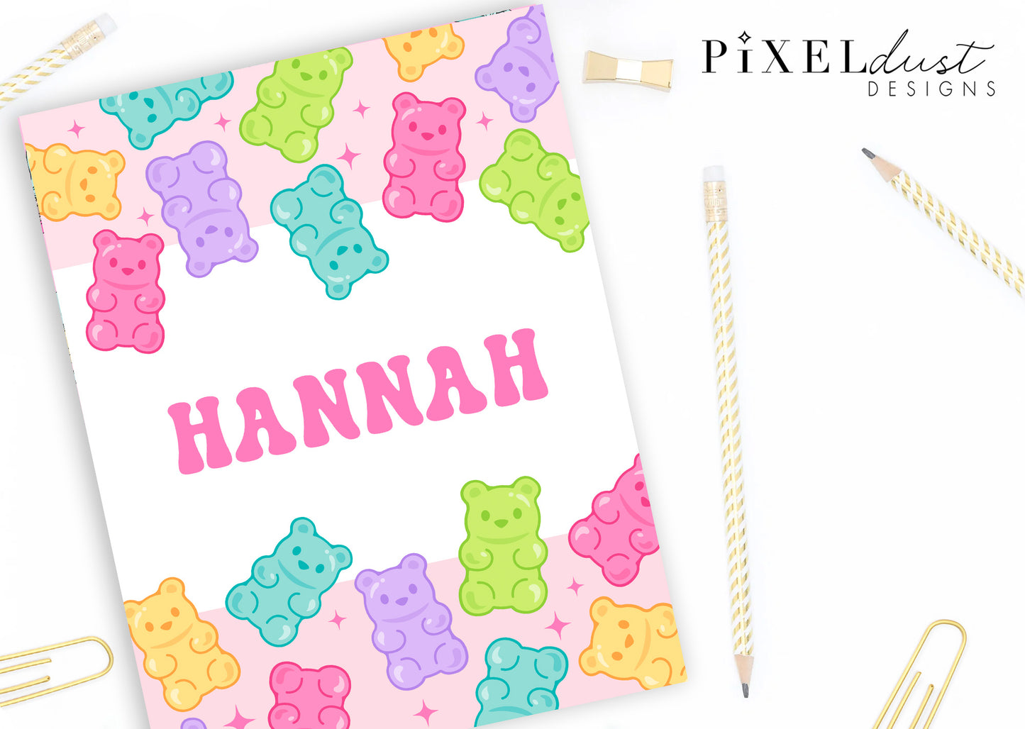 Sweet Gummy Bear Personalized Binder Cover Set