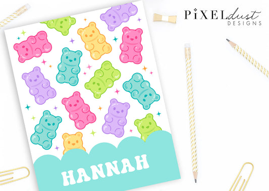 Sweet Gummy Bear Personalized Binder Cover Set