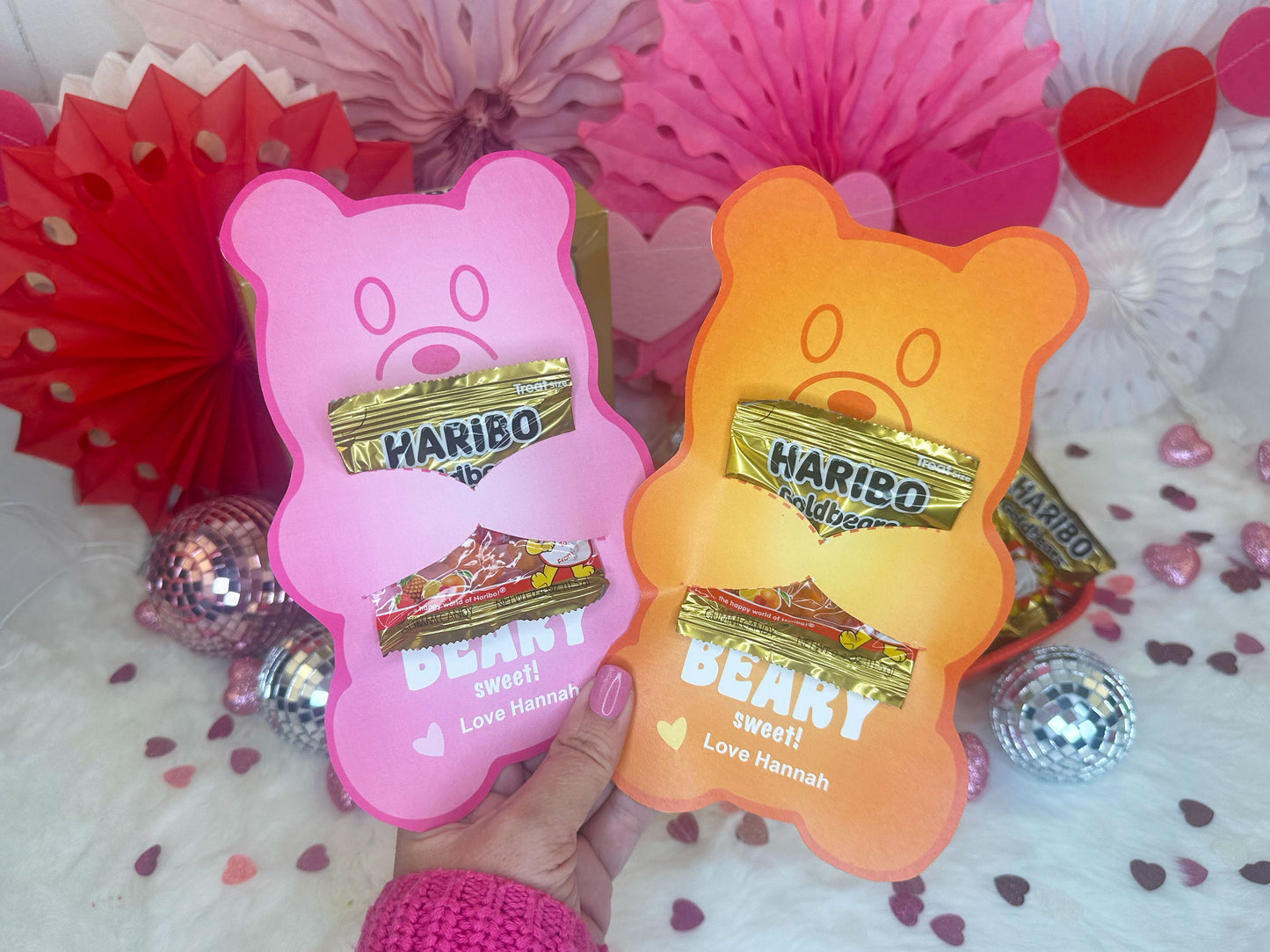 Gummy Bear Printable Valentine Treat Holder Cards