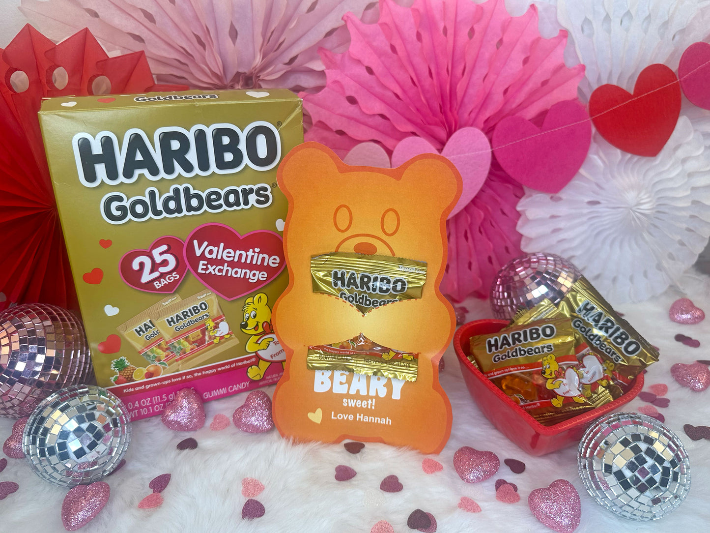 Gummy Bear Printable Valentine Treat Holder Cards