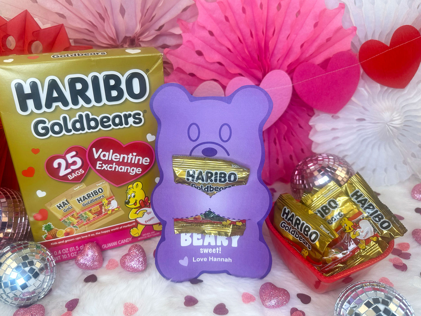 Gummy Bear Printable Valentine Treat Holder Cards