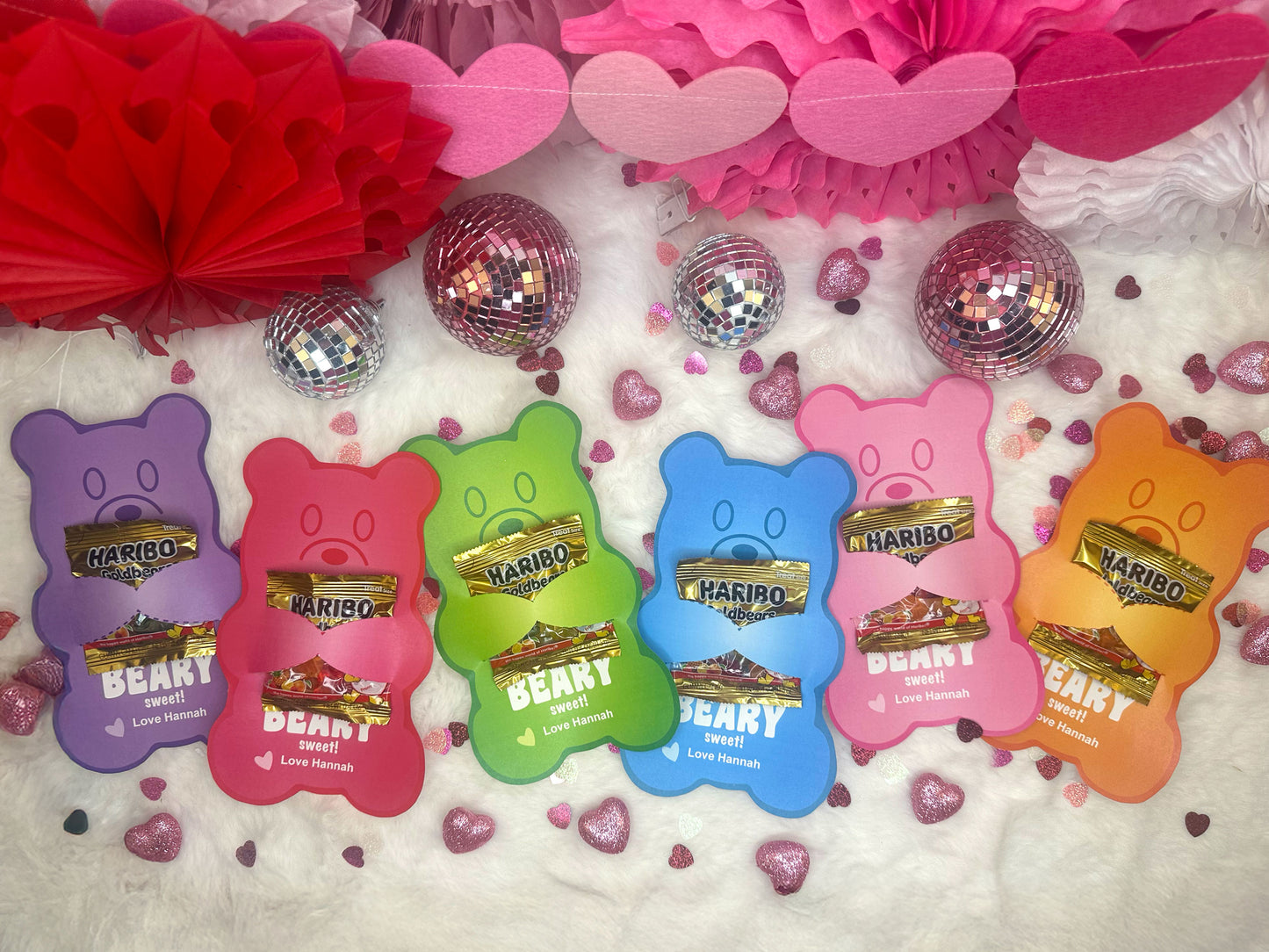 Gummy Bear Printable Valentine Treat Holder Cards