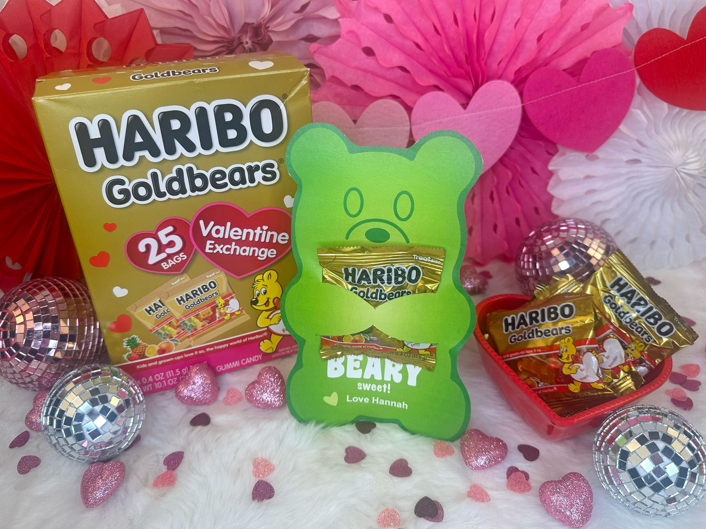 Gummy Bear Printable Valentine Treat Holder Cards