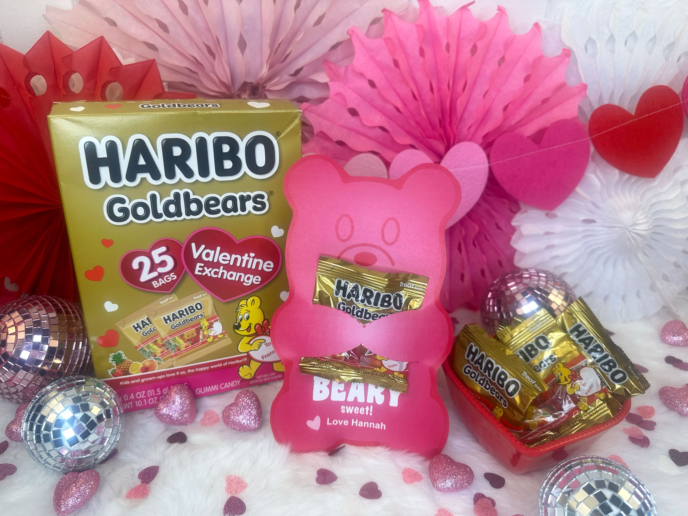 Gummy Bear Printable Treat Holder Valentine Cards, Classroom