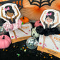 Halloween Ballerina Scrunchie Cards, Printable Ballet Dance Class Halloween Gift