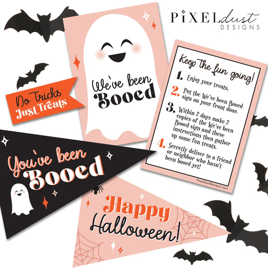 Halloween Printable Pennant Flags - You've Been Booed Set