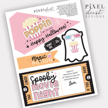 Load image into Gallery viewer, Spooky Movie Night, Halloween Movie Night Gift Basket Printables

