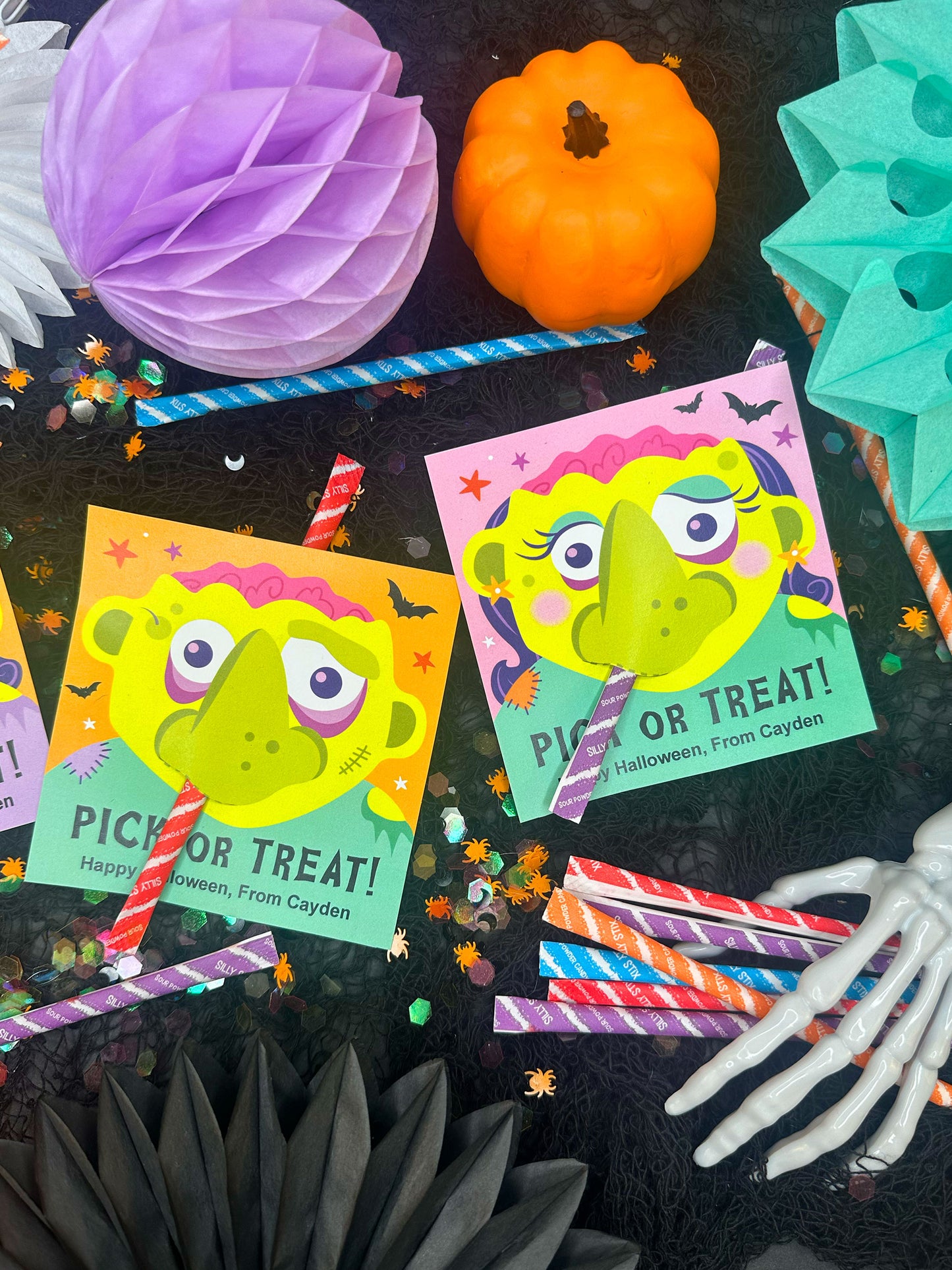 PICK or Treat Zombie Nose Halloween Printable Treat Cards
