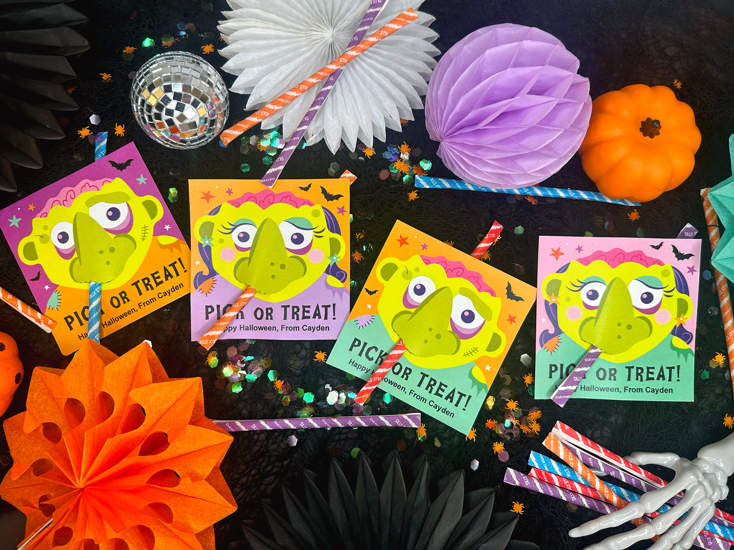 PICK or Treat Zombie Nose Halloween Printable Treat Cards
