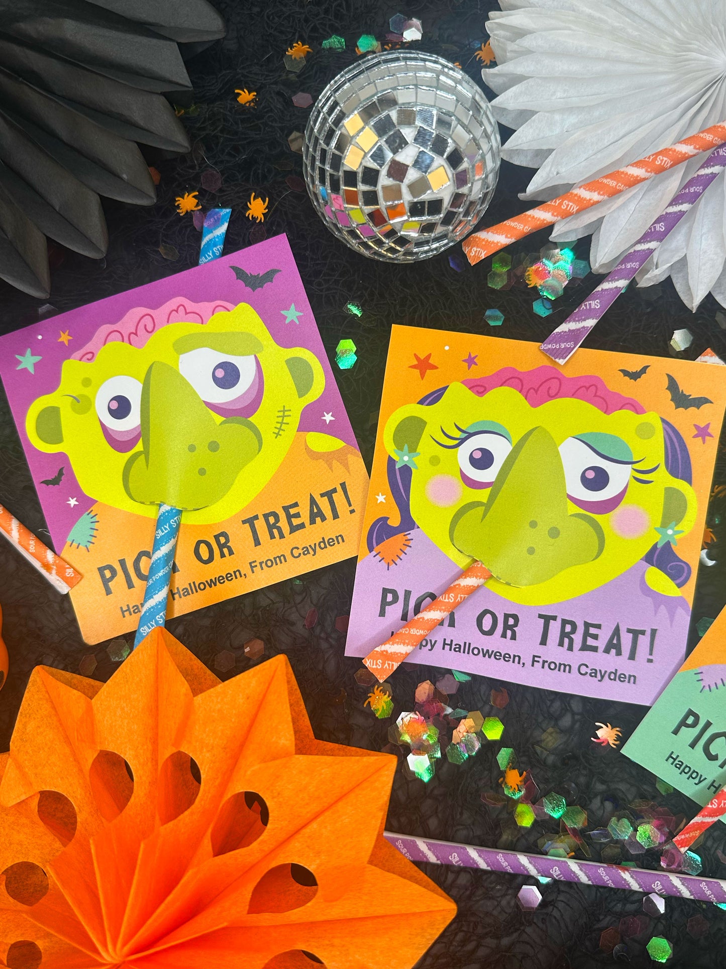 PICK or Treat Zombie Nose Halloween Printable Treat Cards