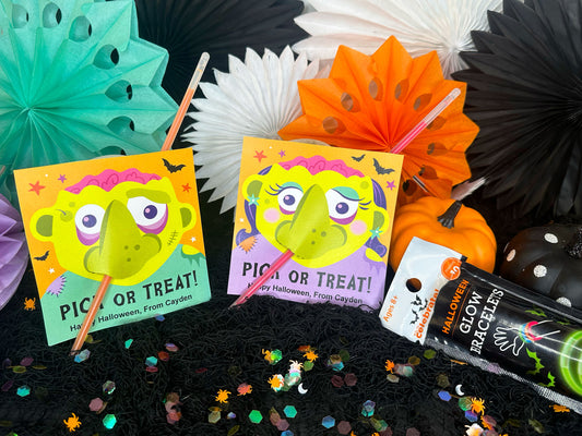 PICK or Treat Zombie Nose Halloween Printable Treat Cards