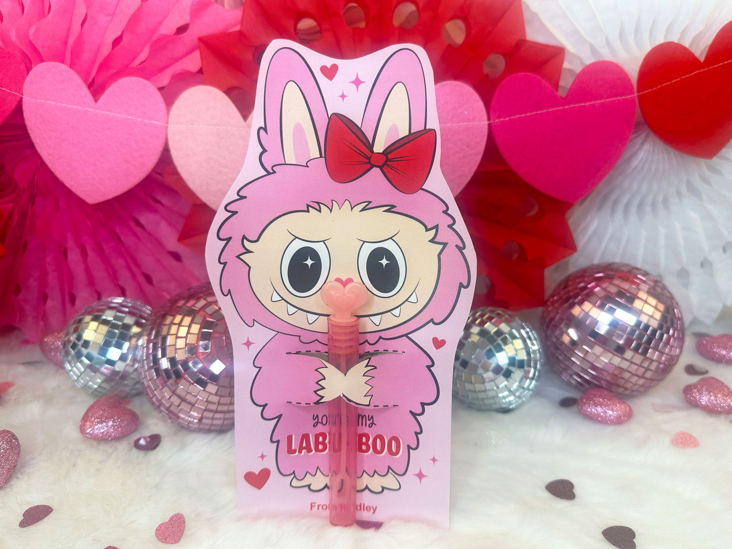Cute Monster Bunny Printable Valentine Treat Holder Cards for Kids