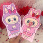 Cute Monster Bunny Printable Valentine Treat Holder Cards for Kids