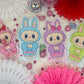Cute Monster Bunny Printable Valentine Treat Holder Cards for Kids