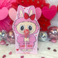 Cute Monster Bunny Printable Valentine Treat Holder Cards for Kids