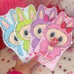 Cute Monster Bunny Printable Valentine Treat Holder Cards for Kids