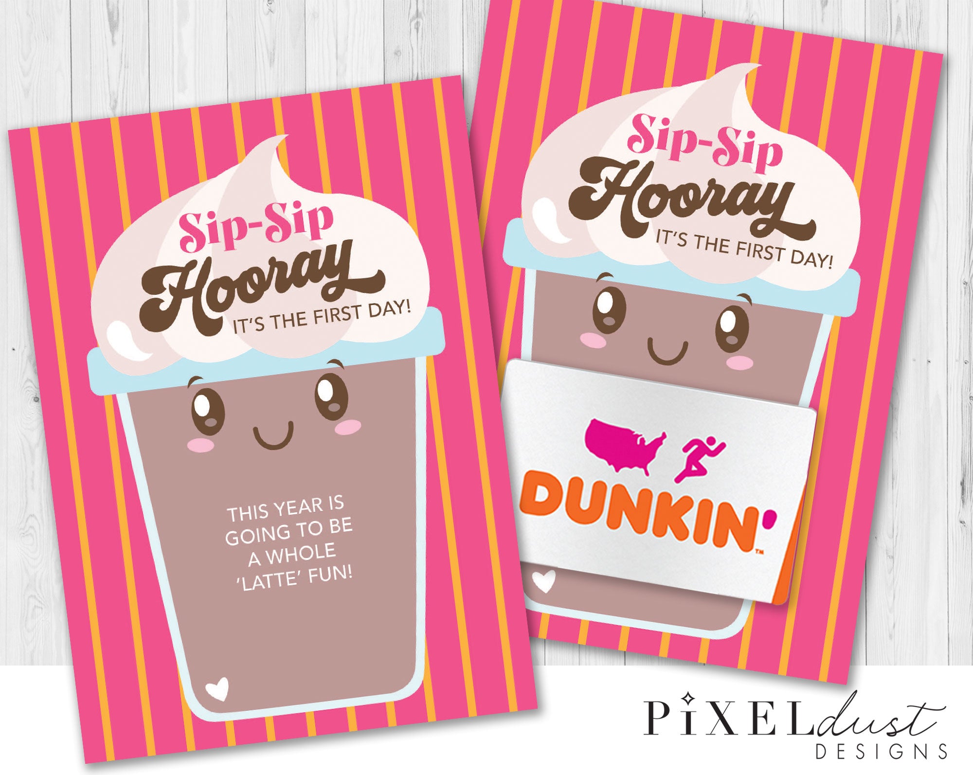 First Day of School Teacher Gift, Printable Coffee Gift Card Holder ...