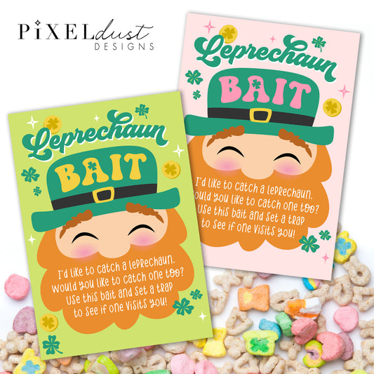 St. Patrick's Day Leprechaun Bait Printable Cards / Tags