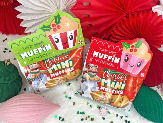 Christmas Muffins Printable Bag Topper Treat Cards