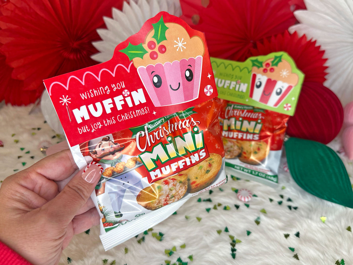 Christmas Muffins Printable Bag Topper Treat Cards