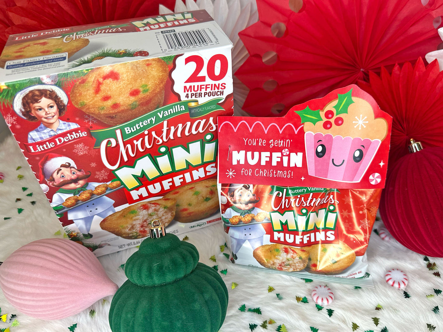 Christmas Muffins Printable Bag Topper Treat Cards