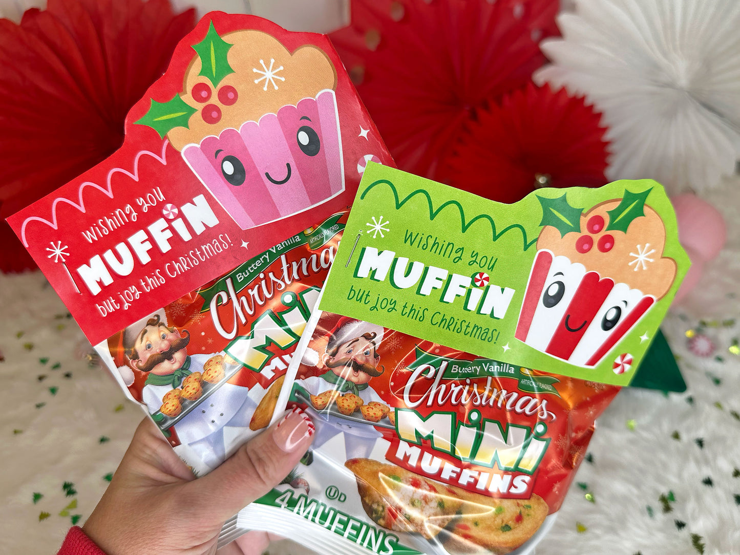 Christmas Muffins Printable Bag Topper Treat Cards