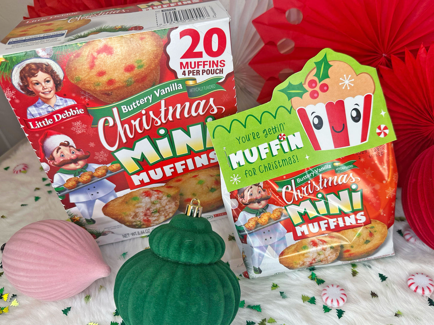 Christmas Muffins Printable Bag Topper Treat Cards