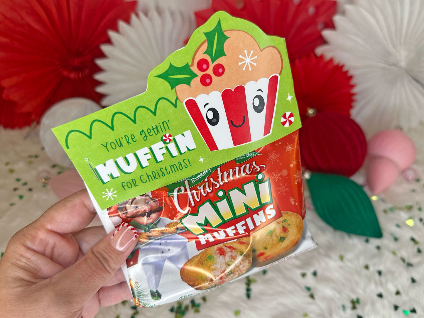 Christmas Muffins Printable Bag Topper Treat Cards