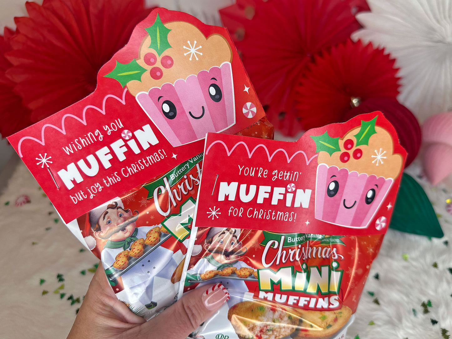 Christmas Muffins Printable Bag Topper Treat Cards