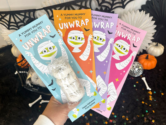 Yummy Mummy Donut Printable Halloween Treat Cards