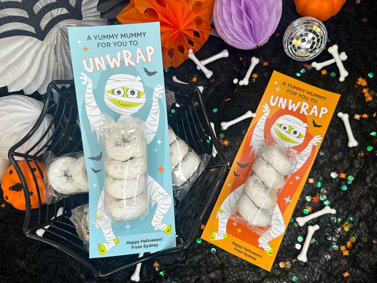 Yummy Mummy Donut Printable Halloween Treat Cards