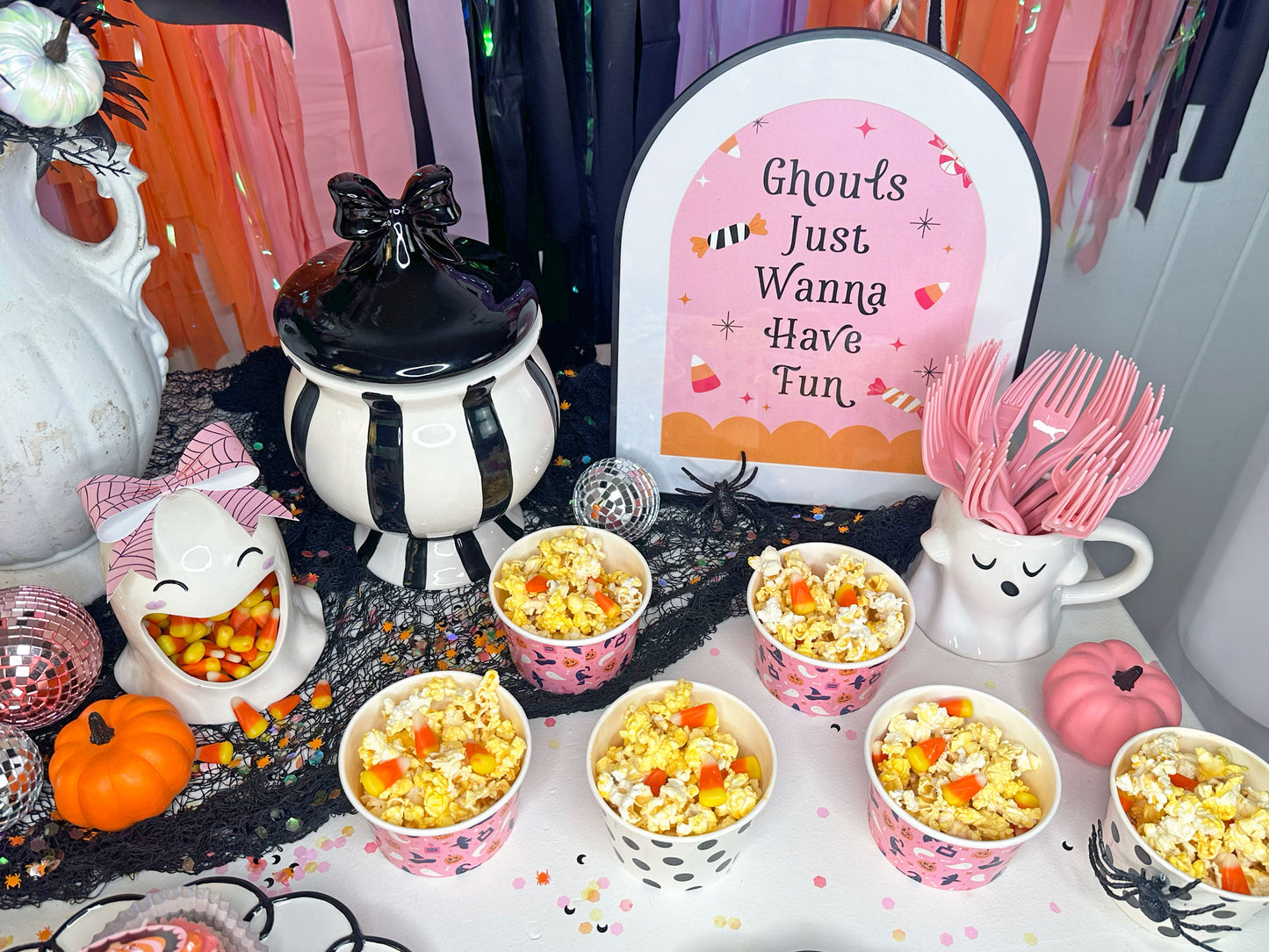 Boo La La Halloween Party Decor Set, Printable Flags, Picks and Signs
