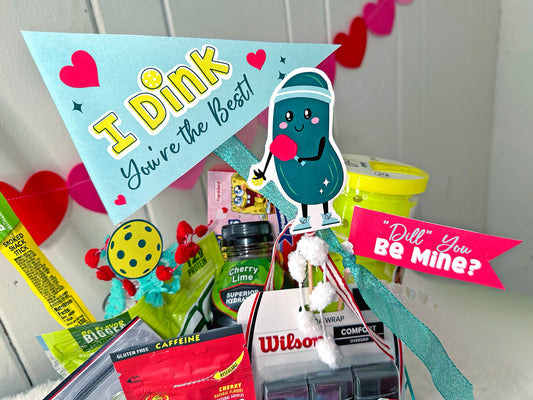 Printable Valentine Pickleball Gift Basket Set