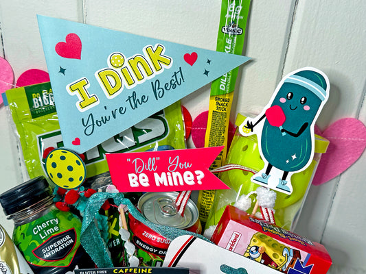 Printable Valentine Pickleball Gift Basket Set