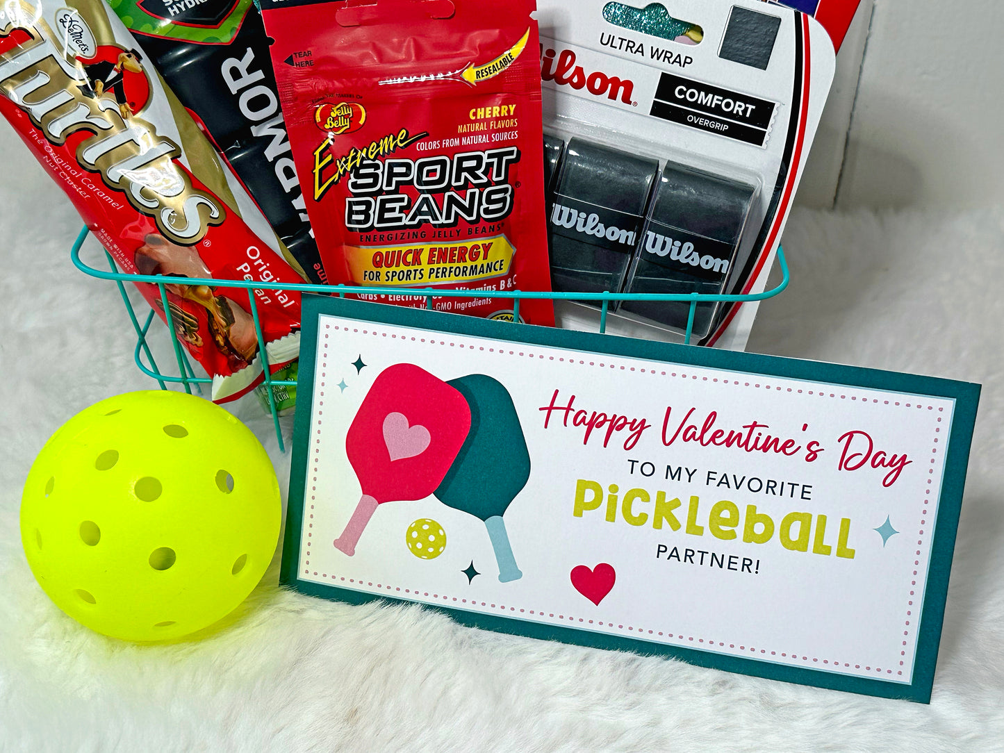Printable Valentine Pickleball Gift Basket Set