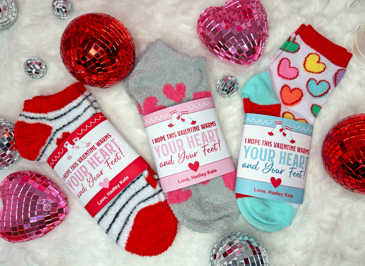 Printable Sock Valentine Tags and Wrappers, Printable Classroom ...