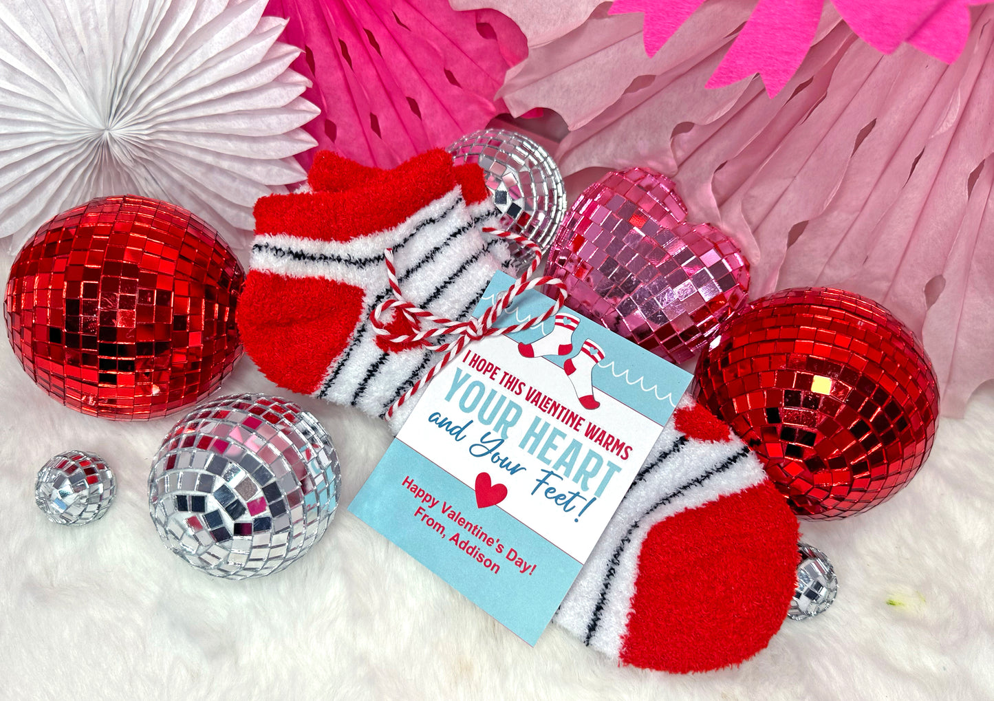 Printable Sock Valentine Tags and Wrappers