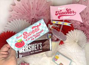 Teacher Appreciation Printable Gift Set, Pennant Flags & Candy Bar Wrappers