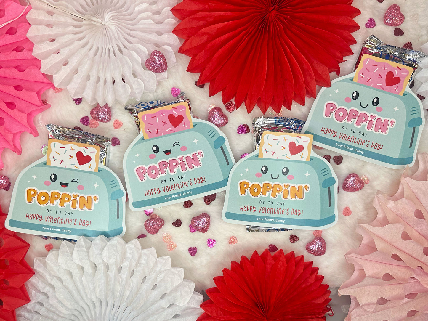 Retro Toaster Pop Pastry Printable Valentine Cards
