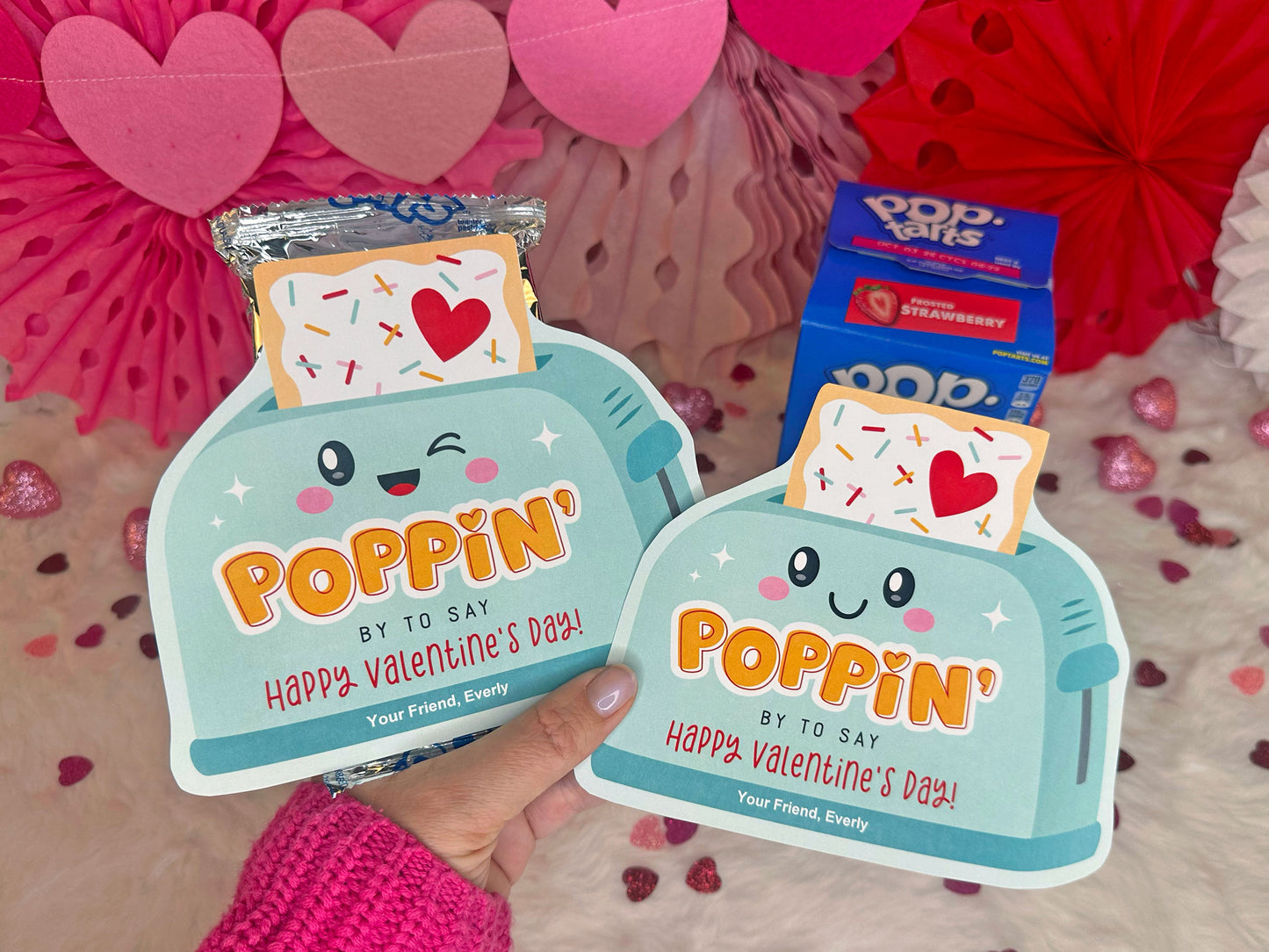 Retro Toaster Pop Pastry Printable Valentine Cards