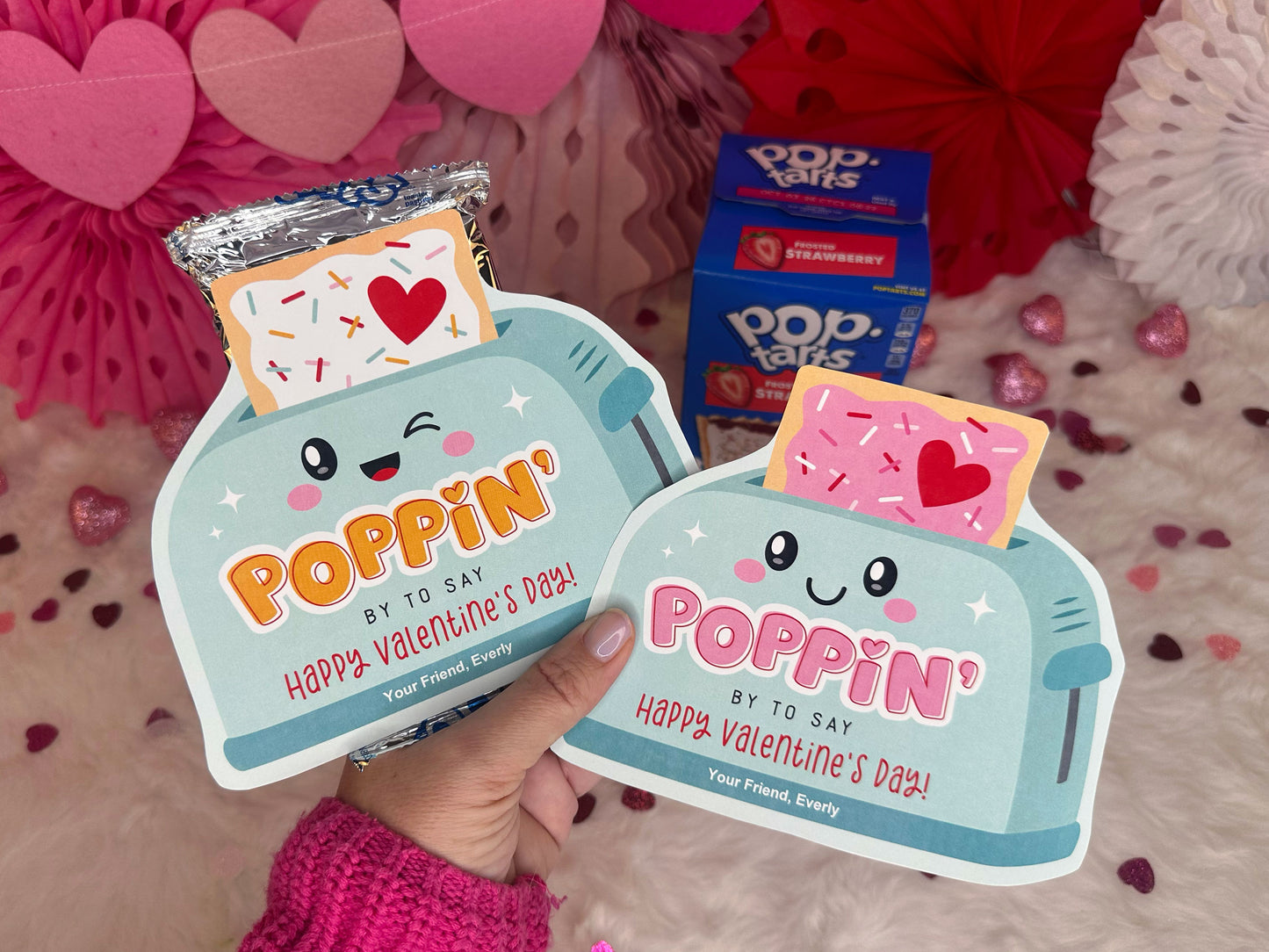 Retro Toaster Pop Pastry Printable Valentine Cards