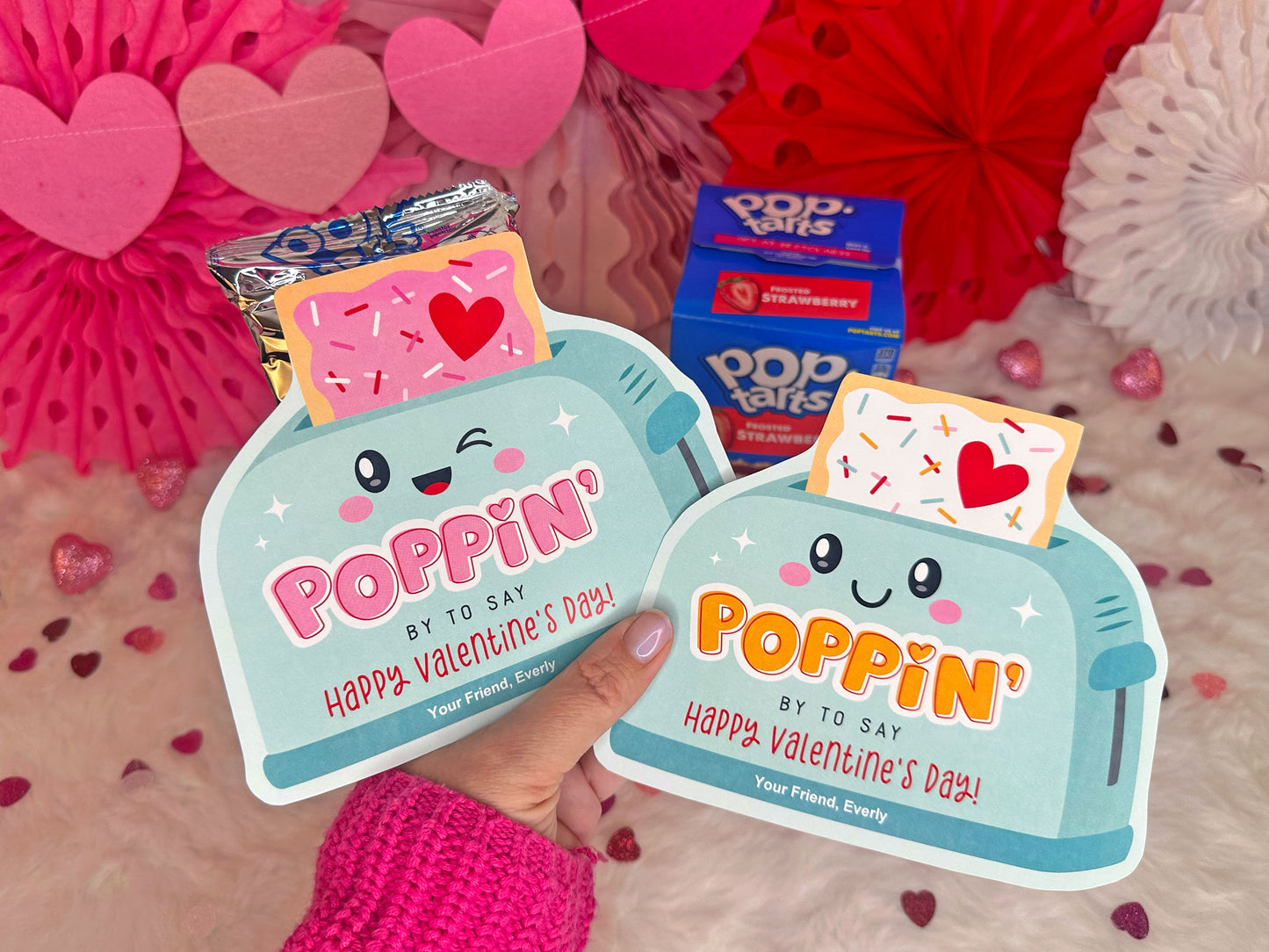 Retro Toaster Pop Pastry Printable Valentine Cards