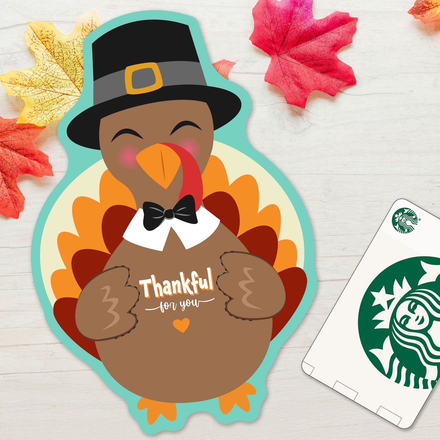 Thanksgiving Turkey Printable Gift Card Holder
