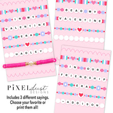 Load image into Gallery viewer, Beaded Bracelet Printable Valentine Cards
