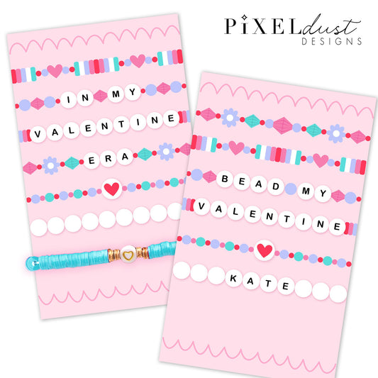 Beaded Bracelet Printable Valentine Cards