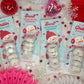 Snowman Powdered Donut Valentine Treat Cards