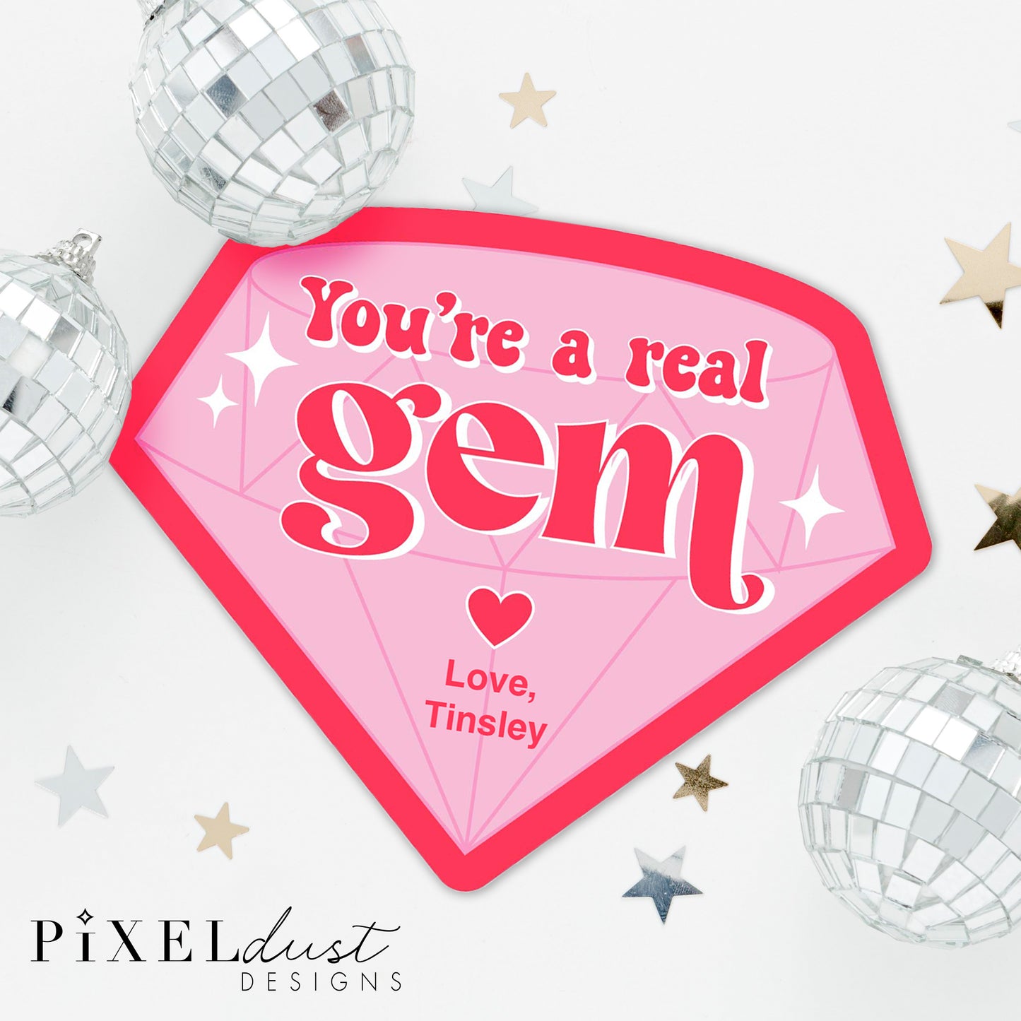 You're a Gem, Printable Ring Pop Valentine Cards