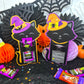 Black Cat Witch Halloween Treat Holder Printable Card