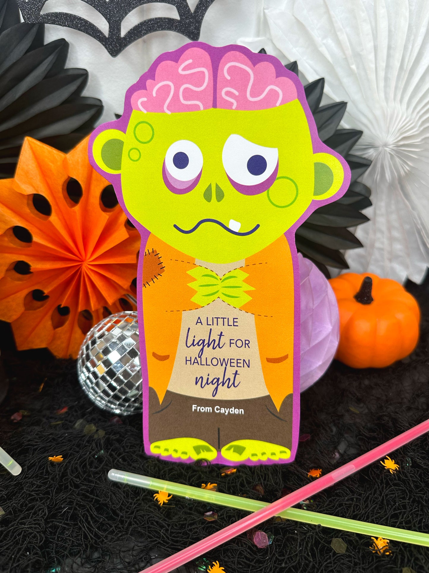 Frankenstein & Zombie Halloween Treat Holder Printable Cards