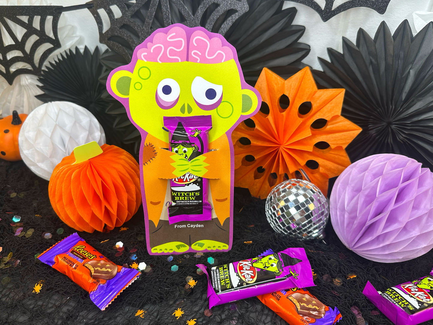 Frankenstein & Zombie Halloween Treat Holder Printable Cards